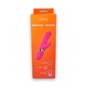 Вибратор-кролик женский реалистичный, 7 режимов вибрации, Devi toy 220х40мм, розовый