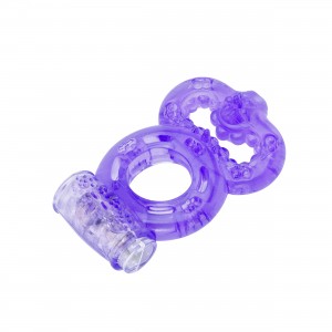Кольцо эрекционное с вибрацией, БЕЗ КОРОБКИ,60х35мм, фиолетовое